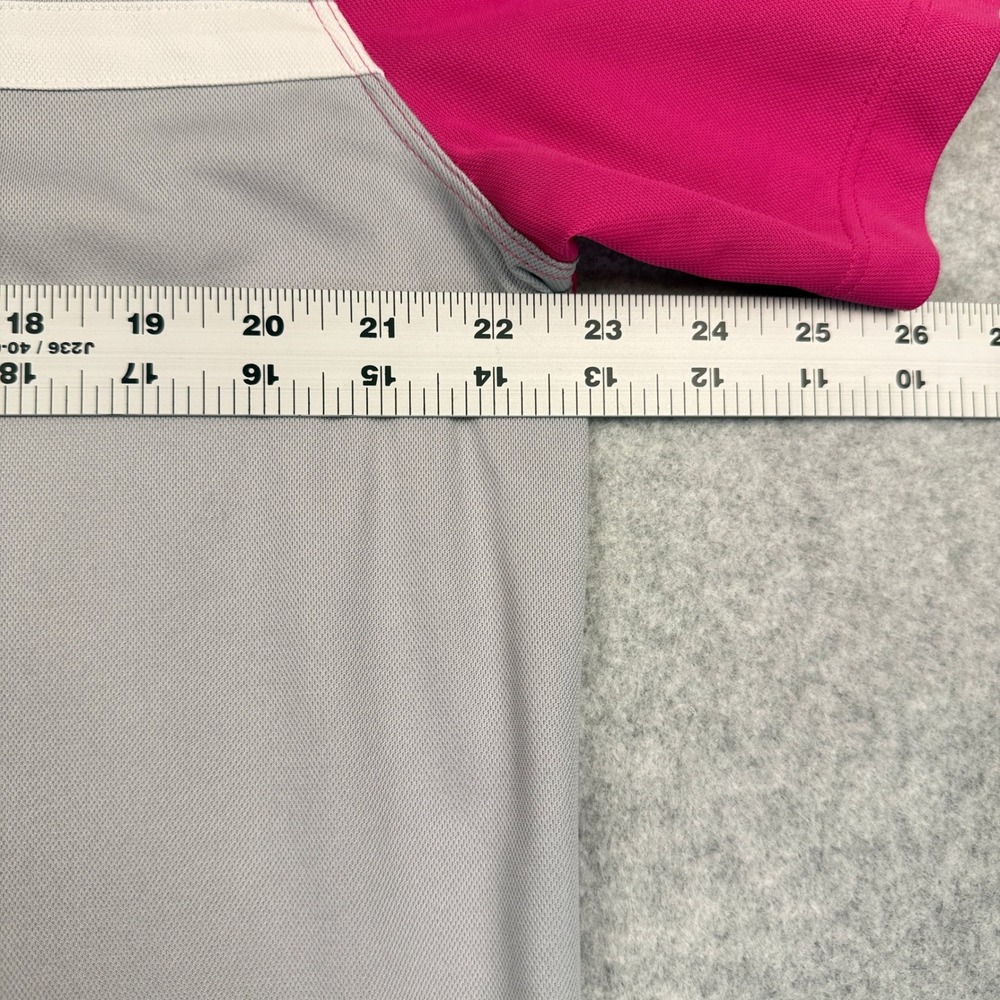 Nike Dri-Fit Golf Polo Shirt Mens Large Pink Gray Short Sleeve - Picture 6 of 9